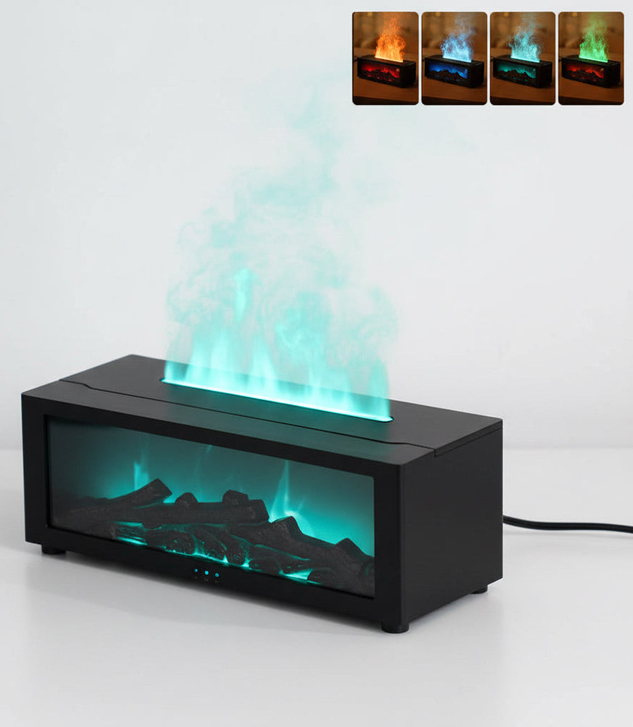 Air Humidifier Essential Oil Diffuser Flame Aroma Humidifier Home Room Fragrance Diffuser with Night Light Aromatherapy Diffuser