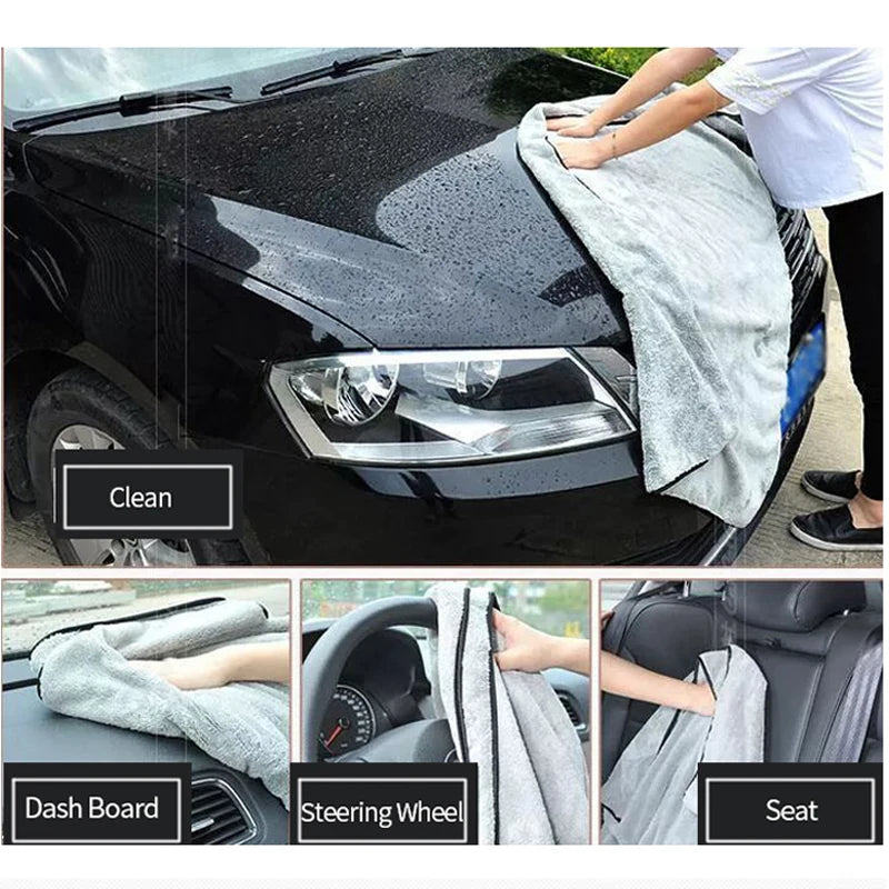 SEAMETAL Ultra-Soft Car Wash Towel Microfiber High Water Absorption Cleaning Drying Cloth for Car Detailing Care Washing Towels