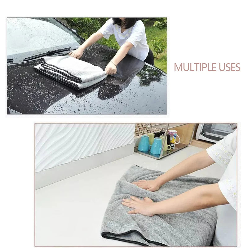 SEAMETAL Ultra-Soft Car Wash Towel Microfiber High Water Absorption Cleaning Drying Cloth for Car Detailing Care Washing Towels