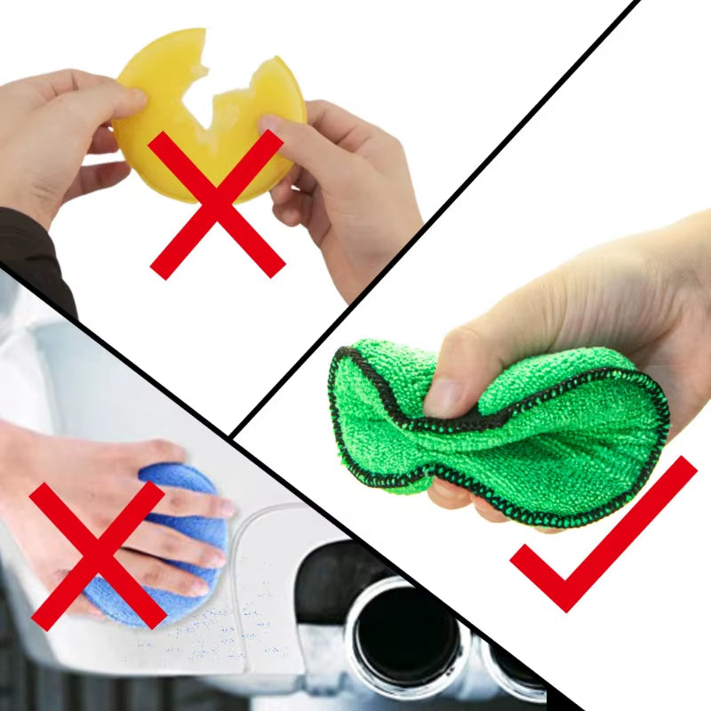 5Piece Microfiber Car Wax Applicator Pad Belt Design for Easy Control to Apply Wax and Polish Foam Sponge 5Inch