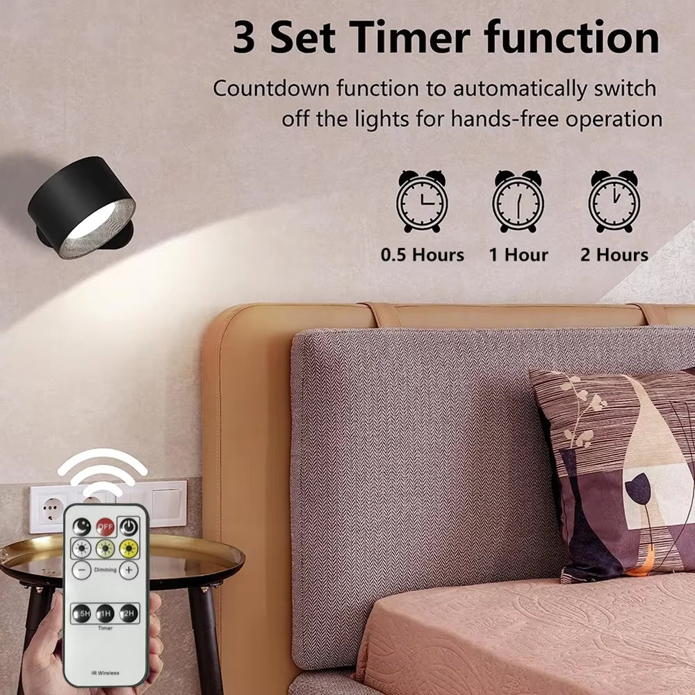 Touch & Remote Control Indoor Wireless Rechargeable Wall Lamp Battery Powered LED Cordless Wall Sconces Light with USB Charging