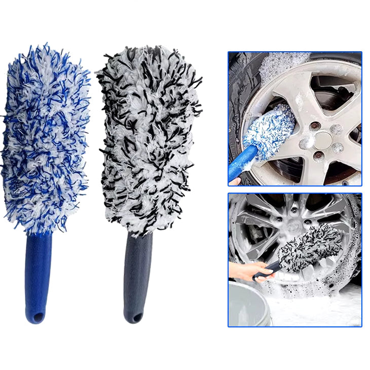 SEAMETAL Car Wheel Tire Rim Cleaning Brush Portable Plush Car Wheel Hub Brush Washing Tool Car Detailing Care Dust Removal Brush