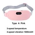 Electric Period Cramp Massager Vibrating Heating Period Pads Belt for Menstrual Colic Waist Stomach Abdominal Warm Palace Belt
