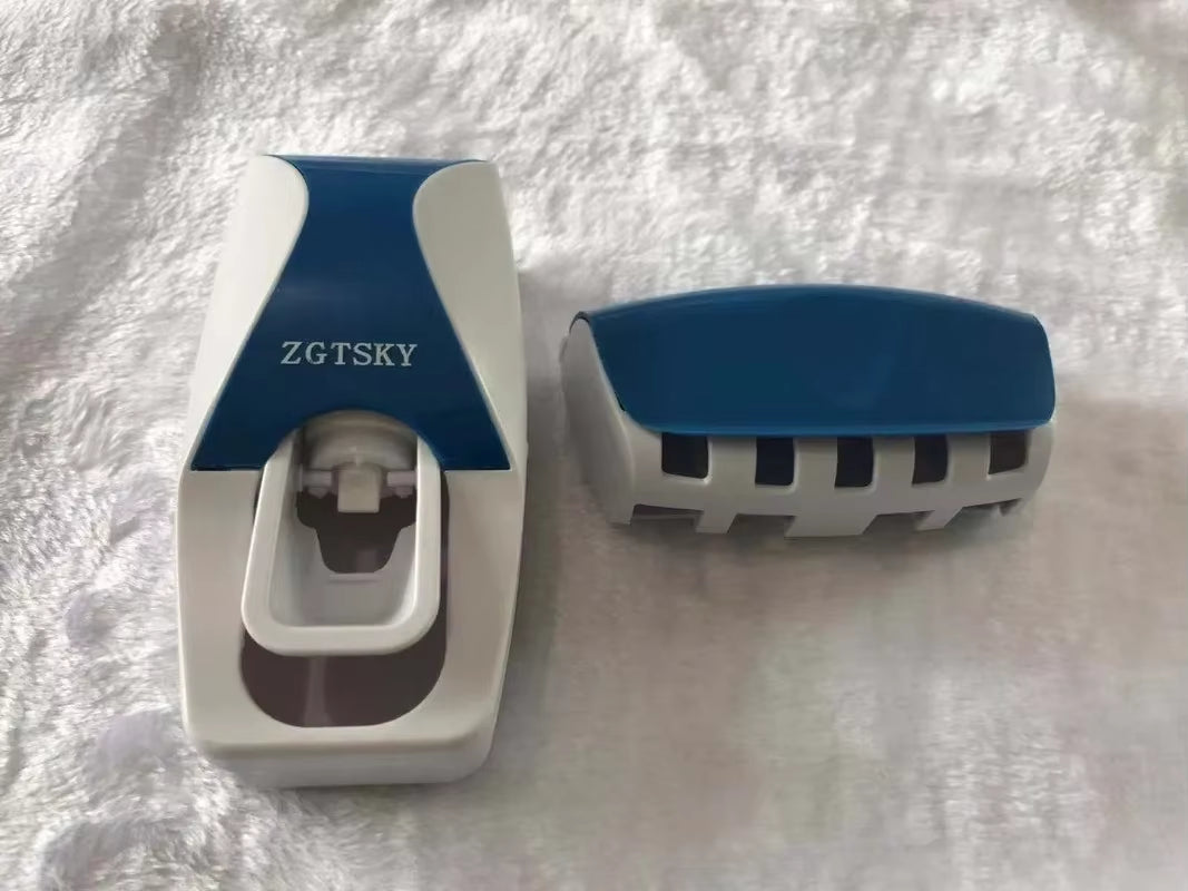 Bathroom Accessories Automatic Toothpaste Dispenser Dust-Proof Toothbrush Holder Wall Mount Stand Toothpaste Squeezers Tooth