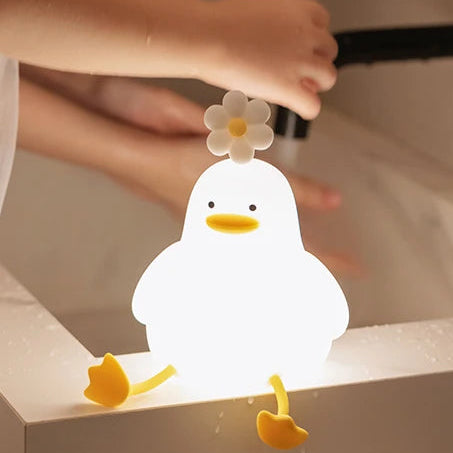 Cute Duck Led Night Light USB Rechargeable Nightlights Silicone Lamp Touch Switch Children Kid Bedroom Decoration Birthday Gift