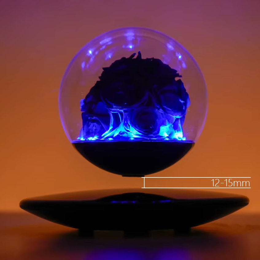Room Decoration Couples Valentine Gift Magnetic Levitation Floating LED Night Light Forever Eternal Preserved Rose for Birthday