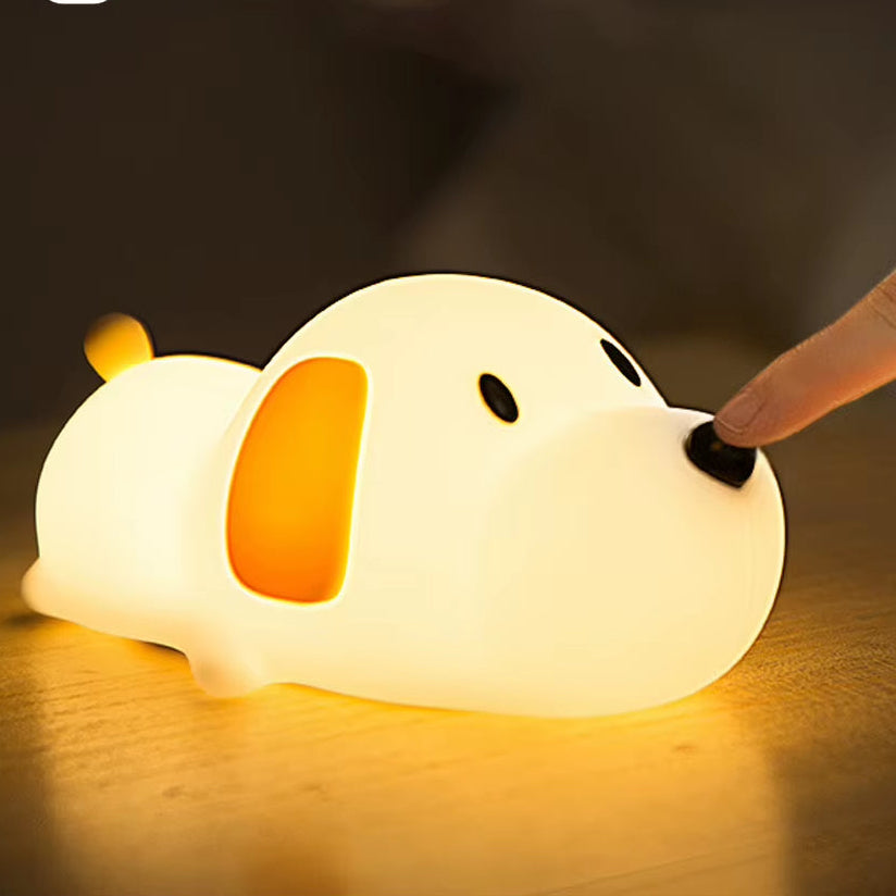 Puppy Lamp Silicone Dog LED Night Lights Touch Sensor Colors USB Rechargeable Bedside Mood Light for Children Baby Toy Gift