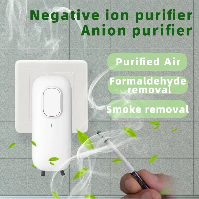 Mini Anion Purifier, Plug-In Air Purifier with Negative Ion Generator Odor Remove for Home, Toilte, Bedrooms, Bathrooms and Pet